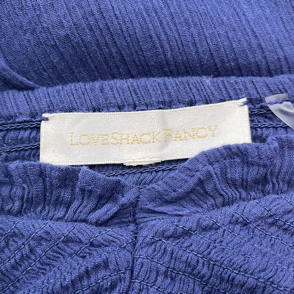 LoveShackFancy Katina Midnight Blue Maxi Dress Smocked Tiered Gauze Flowy M - Picture 11 of 14